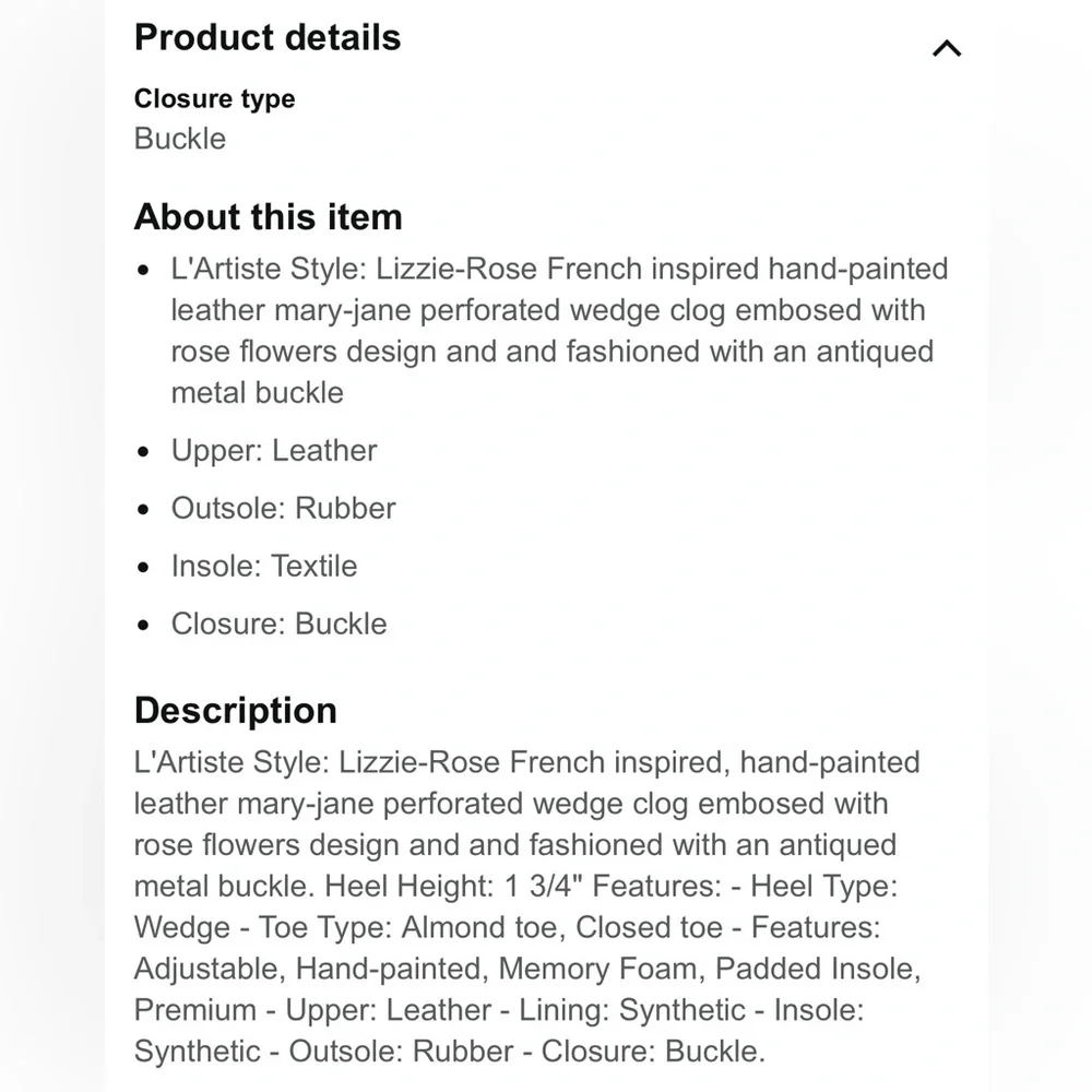 💙 NWOT! L’ARTISTE BY SPRING STEP IN “LIZZIE-ROSE” HAND PAINTED MARY JANE! - Picture 5 of 16